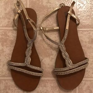 Merona diamond gold sandals